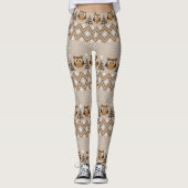 Retro Owl Knet Design Leggings (Voorkant)