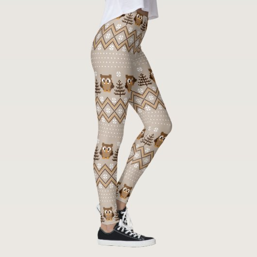 Retro Owl Knet Design Leggings (Rechts)