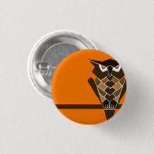 Retro Owl-knop (bruin) Ronde Button 3,2 Cm (Voorkant /achterkant)