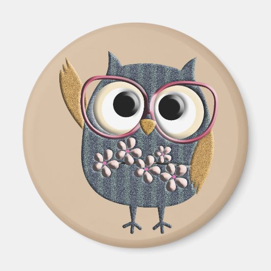 Retro Owl Magneet (Voorkant)