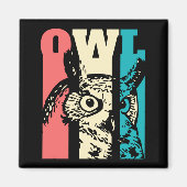 Retro Owl Magneet (Voorkant)