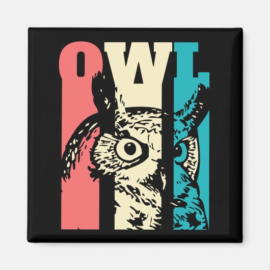Retro Owl Magneet (Voorkant)