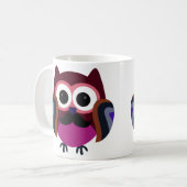 Retro Owl met Mustache Koffiemok (Voorkant links)