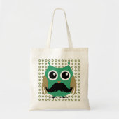 Retro Owl met Mustache Mustache Stache Tote Bag (Voorkant)