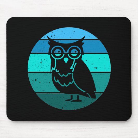 Retro Owl Muismat (Voorkant)