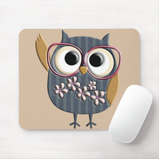 Retro  Owl Muismat (Met muis)