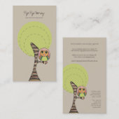 Retro Owl Online Business Profile Card Visitekaartje (Voorkant / Achterkant)