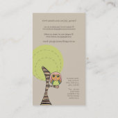 Retro Owl Online Business Profile Card Visitekaartje (Achterkant)