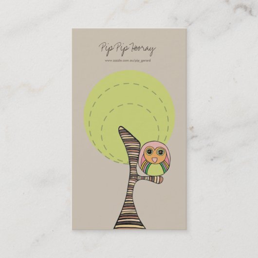 Retro Owl Online Business Profile Card Visitekaartje (Voorkant)