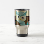 Retro Owl op Funky Flower Background Reisbeker (Center)