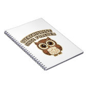 Retro Owl Overthinking Lined Notebook Notitieboek (Rechterzijde)