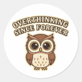Retro Owl Overthinking Vinyl Sticker