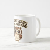 Retro Owl Overthinking White Mug Koffiemok (Voorkant rechts)
