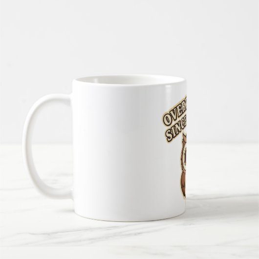 Retro Owl Overthinking White Mug Koffiemok (Links)