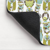 Retro Owl patroon leuke grappige achtergrond Muismat (Hoek)