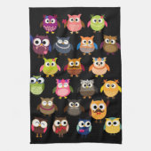 Retro Owl Patroon Theedoek (Verticaal)