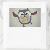 Retro Owl Rechthoekige Sticker (Tas)