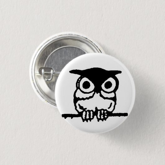 retro owl ronde button 3,2 cm (Voorkant /achterkant)