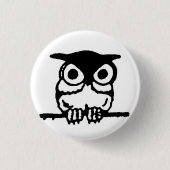 retro owl ronde button 3,2 cm (Voorkant)
