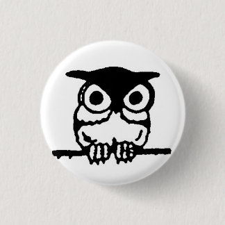 retro owl ronde button 3,2 cm