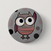 Retro Owl Ronde Button 5,7 Cm (Voorkant)