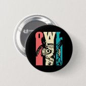 Retro Owl Ronde Button 5,7 Cm (Voorkant /achterkant)