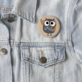 Retro  Owl Ronde Button 5,7 Cm (In situ)