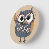 Retro Owl Ronde Klok (Hoek)