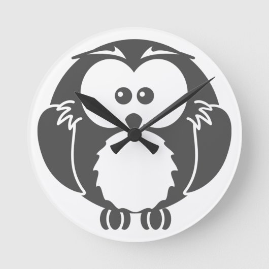 Retro Owl Ronde Klok (Voorkant)