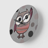 Retro Owl Ronde Klok (Hoek)
