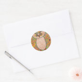 Retro Owl Ronde Sticker (Envelop)