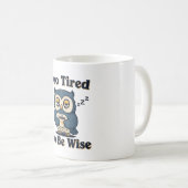 Retro Owl Sleepy Wisdom White Mug Koffiemok (Voorkant rechts)