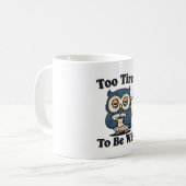 Retro Owl Sleepy Wisdom White Mug Koffiemok (Voorkant links)