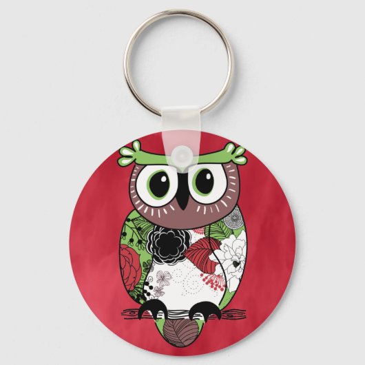 Retro Owl Sleutelhanger (Voorkant)