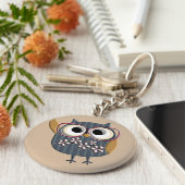 Retro  Owl Sleutelhanger (Zijkant)