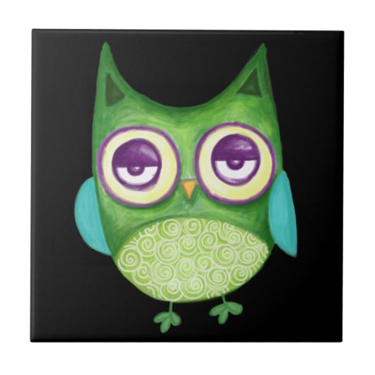 Retro Owl Tegeltje (Voorkant)