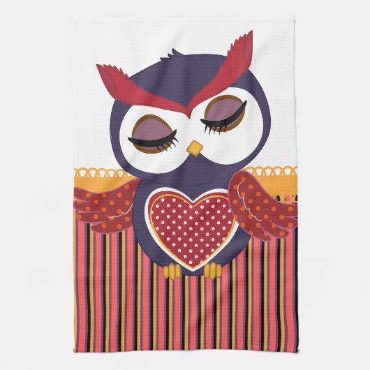 Retro Owl Theedoek (Verticaal)