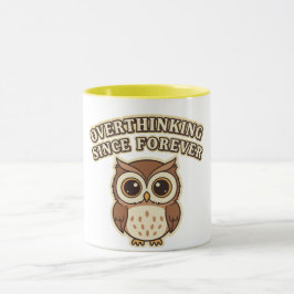 Retro Owl Thinking Mode Color Inside Mug Mok