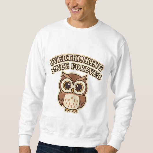 Retro Owl Thoughtful Mind Men’s Sweatshirt (Voorkant)