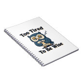 Retro Owl Tired Thoughts Lined Notebook Notitieboek (Rechterzijde)