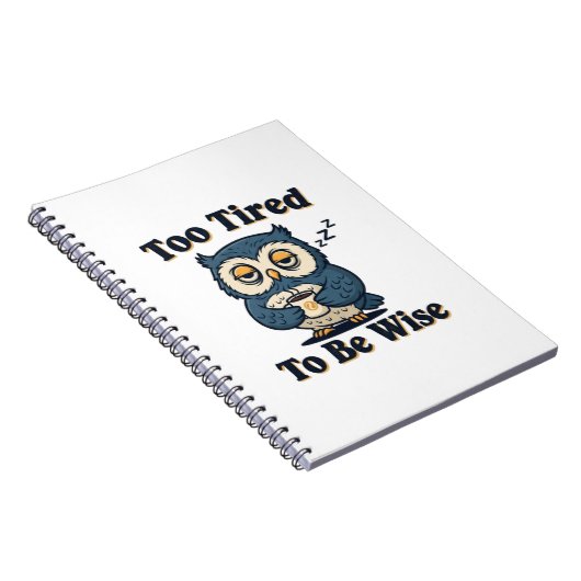 Retro Owl Tired Thoughts Lined Notebook Notitieboek (Rechterzijde)