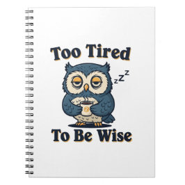 Retro Owl Tired Thoughts Lined Notebook Notitieboek