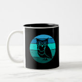 Retro Owl Tweekleurige Koffiemok (Links)