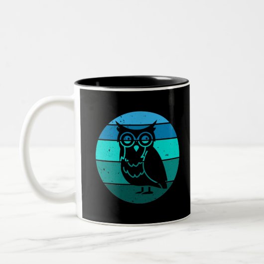 Retro Owl Tweekleurige Koffiemok (Links)