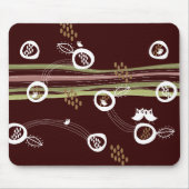 Retro Owls Family Cute Whimsical Stripes Nest Fun Muismat (Voorkant)