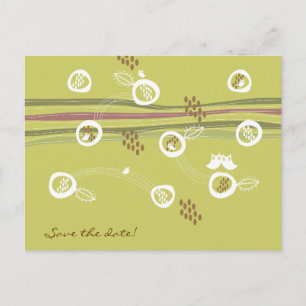 Retro Owls Family Save-the-Date Briefkaart