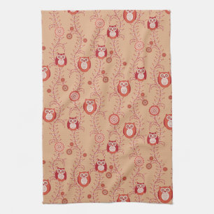Retro Owls Kitchen Towel Theedoek