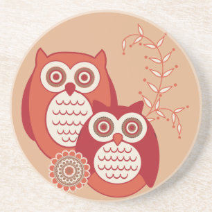 Retro Owls Onderzetter