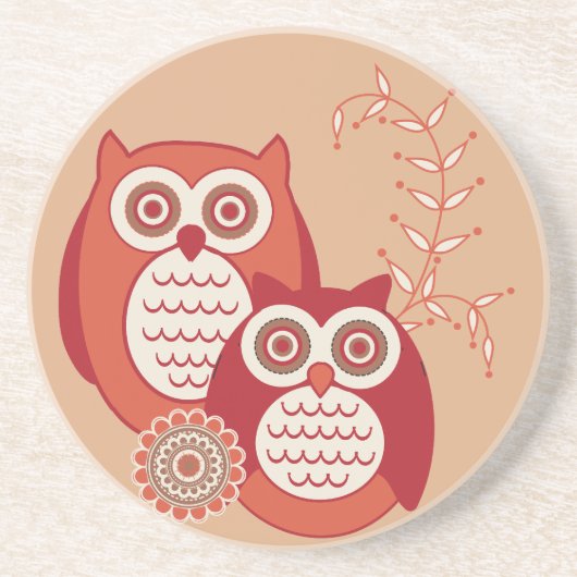 Retro Owls Onderzetter (Voorkant)