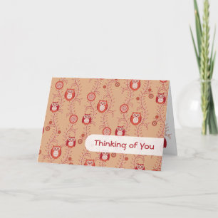 Retro Owls Thinking of You Card Kaart